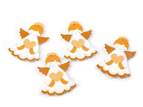 Premium Wooden Angel Cut-Out Ornaments - Elegant Natural Wood Hanging Decor for Crafts, Wreaths, Christmas Trees & Holiday Gift Wrapping