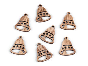 Mini houten kerstornamenten set - Sneeuwvlok, ster en klok knutselvormen voor DIY feestdagendecoratie