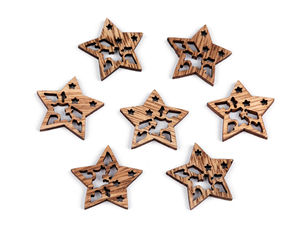 Mini houten kerstornamenten set - Sneeuwvlok, ster en klok knutselvormen voor DIY feestdagendecoratie