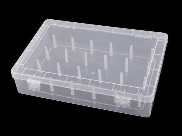 Clear Plastic Thread Storage Organizer Box - Holds 24 Spools