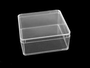 Transparent Plastic Storage Box with Snap-On Lid (9.5 x 9.5 x 4 cm)