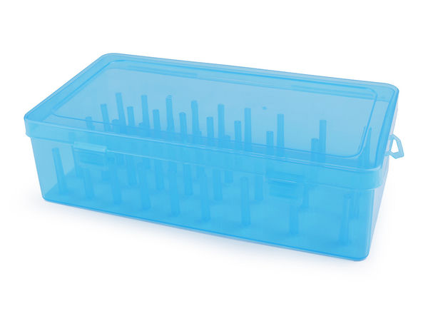 Premium Sewing Thread Organizer Box - 42 Spool Capacity with Secure Lever Closure