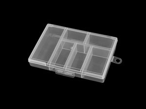 Premium Clear Plastic Compartment Storage Box - 8.5x12x2.5 cm Organizer Case for Crafts, Beads, and Small Accessories