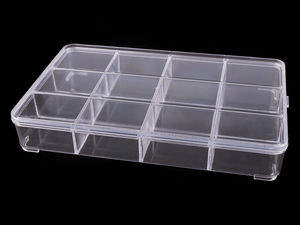 Transparent 12-Compartment Plastic Storage Organizer Box (15 x 23 x 3.4 cm)