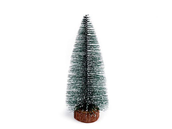 Snow-Tipped Miniature Christmas Tree Decoration with Wooden Base