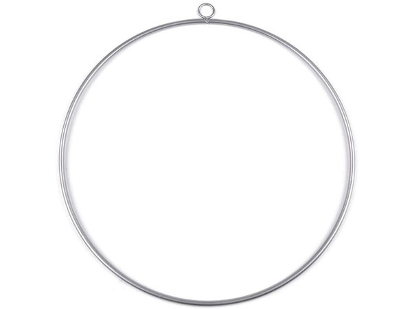 Lacquered Metal Craft Hoop with Hanging Eyelet, 50cm Welded Ring for Dream Catchers, Macrame & Wedding Decor