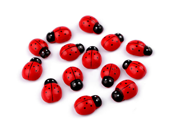 Premium Red Self-Adhesive Wooden Ladybugs - 3D Mini Wood Beetles for Scrapbooking, DIY Crafts, and Floral Decor