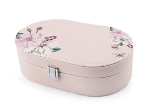 Elegant Floral Printed Jewellery Box with Mirror & Metal Clasp - Premium Organiser for Rings, Watches, and Accessories