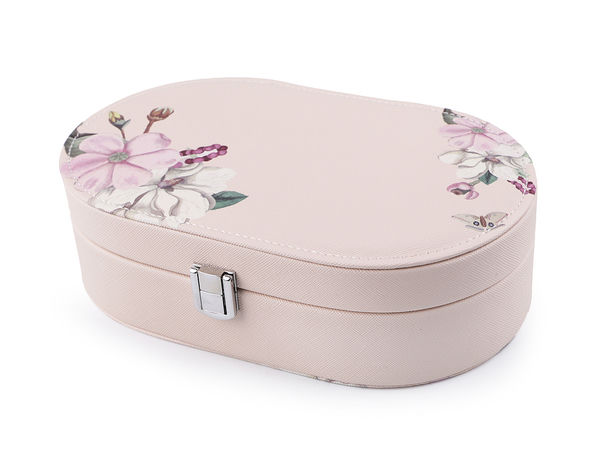 Elegant Floral Printed Jewellery Box with Mirror & Metal Clasp - Premium Organiser for Rings, Watches, and Accessories