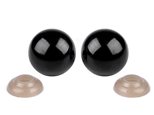 18mm Premium Black Safety Eyes with Washers for DIY Doll Making, Crochet Toys, and Plush Crafts