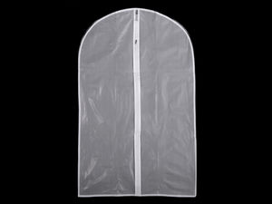 Premium Breathable Garment Bag - 60x110 cm Translucent Clothes Cover with Full Zipper
