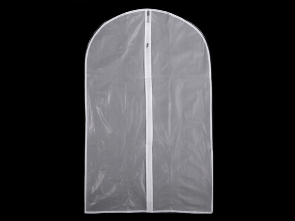 Premium Breathable Garment Bag - 60x110 cm Translucent Clothes Cover with Full Zipper
