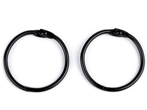 Premium Black Varnish Metal Binder Rings - Loose Leaf Book Rings for Scrapbooking, DIY Albums & Quiet Books