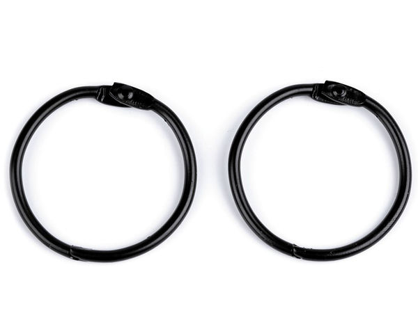 Premium Black Varnish Metal Binder Rings - Loose Leaf Book Rings for Scrapbooking, DIY Albums & Quiet Books