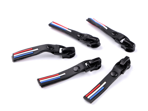 Premium No. 6 Metal Zipper Slider with Silicone Puller for Continuous Nylon and Spiral Zippers - Black