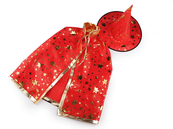 Premium Kids Witch Costume Set – Cloak and Hat with Metallic Star Print for Halloween, Birthdays, and Carnival Dress-Up