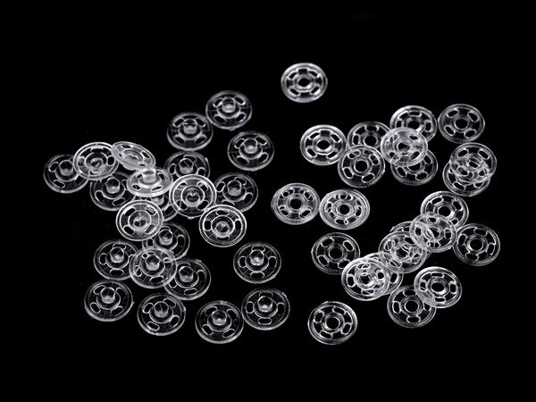 Transparent Plastic Sew-On Snap Fasteners | Ø7 mm Mini Press Studs