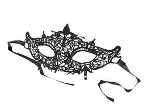 Elegant Lace Masquerade Eye Mask - Soft, Malleable Venetian Party Mask with Satin Ribbon Tie