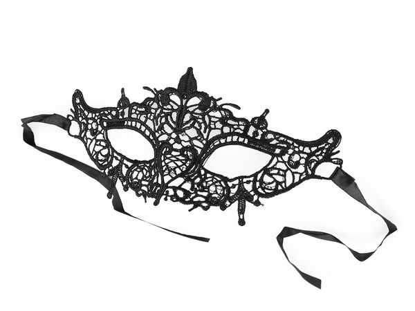 Elegant Lace Masquerade Eye Mask - Soft, Malleable Venetian Party Mask with Satin Ribbon Tie