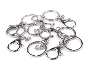 Nickel Carabiner Keychain with Jump Ring - Premium Metal Hardware for Keys, Backpacks, and Handbags