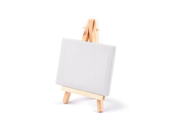 Mini Wooden Painting Easel with Stretched Cotton Canvas (8x10 cm) - Small Display Stand for DIY Crafts, Table Settings, and Art Projects