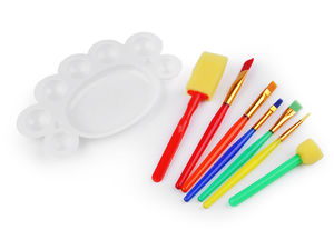 Premium Art Painting Set with Mixing Palette, Classic & Foam Brushes – Multi-Surface Hobby Craft Kit