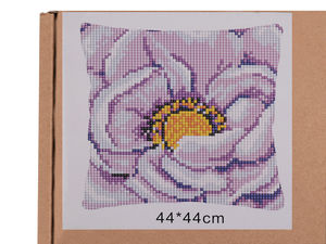 DIY Cross-Stitch Pillowcase Embroidery Kit - Complete Creative Craft Set with Pre-Printed Canvas, Yarns & Zippered Backing