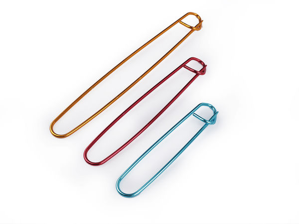 Premium Aluminum Yarn Stitch Holders for Knitting and Crochet - 3-Piece Multicolor Set (9cm, 11.5cm, 15cm)