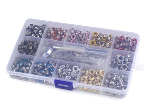 600-Piece Premium Multi-Color Grommet and Eyelet Setter Kit - 5mm Inner Diameter Metal Eyelets with Installation Tools and Storage Case