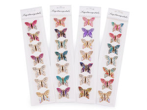 Premium Self-Adhesive Butterfly Stickers - 3D Transparent Craft Embellishments with Gold Foil Veins for Scrapbooking, Cards & DIY Decor