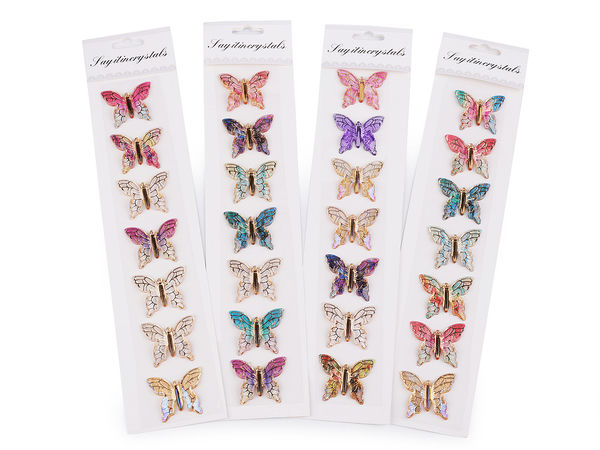 Premium Self-Adhesive Butterfly Stickers - 3D Transparent Craft Embellishments with Gold Foil Veins for Scrapbooking, Cards & DIY Decor