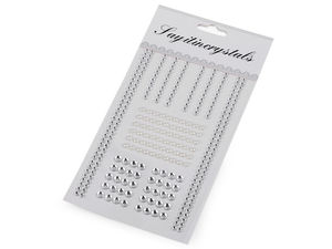 Crystal Pearl Self-Adhesive Rhinestone and Pearl Bead Trim Strips for Scrapbooking, Crafts, and DIY Decor