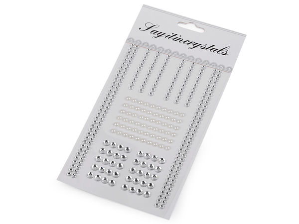 Crystal Pearl Self-Adhesive Rhinestone and Pearl Bead Trim Strips for Scrapbooking, Crafts, and DIY Decor