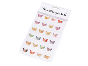 Self-Adhesive Crystal Butterfly Rhinestone Trim Strips for Crafts, DIY Decor, and Scrapbooking (Assorted Colors, 24-Pack)