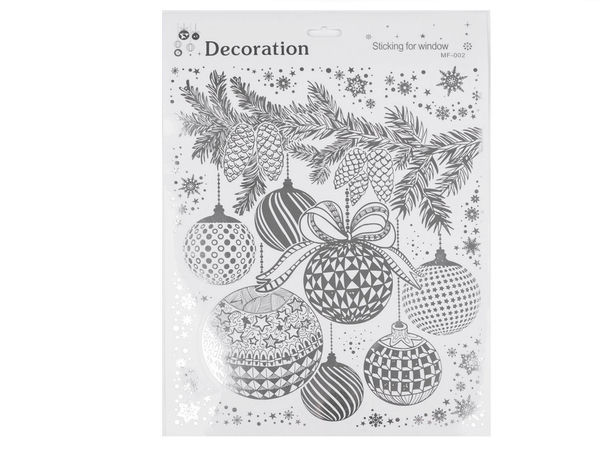 Self-Adhesive Metallic Christmas Window Stickers - Holiday Decals for Windows and Mirrors