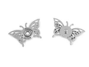 Decorative Butterfly Sew-On Snap Fasteners (Nickel Finish) - Premium Closures for Coats, Jackets, and Bags