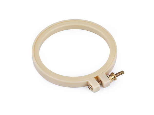 Premium 8.5 cm Plastic Embroidery Hoop with Metal Tension Screw - Compact Round Frame for Needlework, Cross Stitch, and Crafting