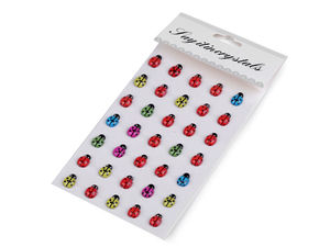 Self-Adhesive 3D Ladybug Sticker Strips, 35-Piece Craft and Scrapbooking Embellishments for DIY Decoration