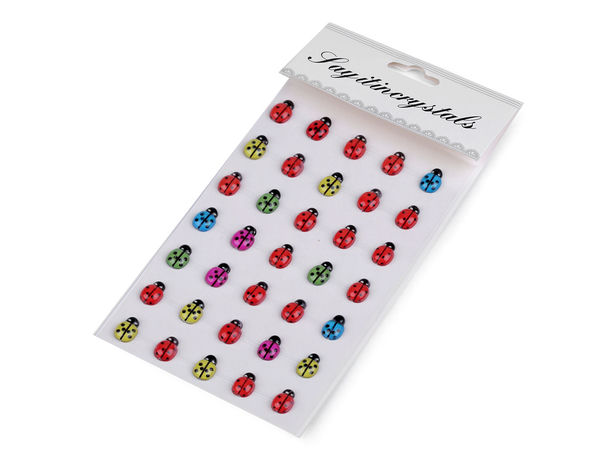 Self-Adhesive 3D Ladybug Sticker Strips, 35-Piece Craft and Scrapbooking Embellishments for DIY Decoration
