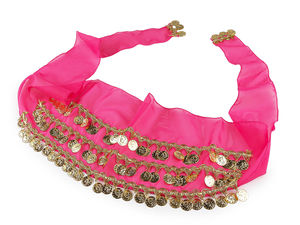 Premium Beaded Belly Dance Hip Scarf with Jingling Coins (23 x 140 cm)