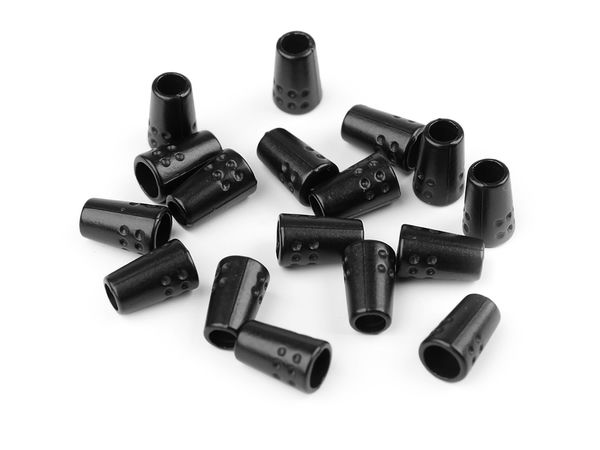Premium Metal Cord End Caps with Dotted Relief (4mm) - Round Decorative Cord Stops