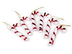 Elegant Tinsel-Wrapped Christmas Cane Hanging Ornaments