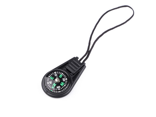 Black Compass Keychain & Backpack Pendant – Premium Outdoor Navigation Key Ring & Zipper Pull