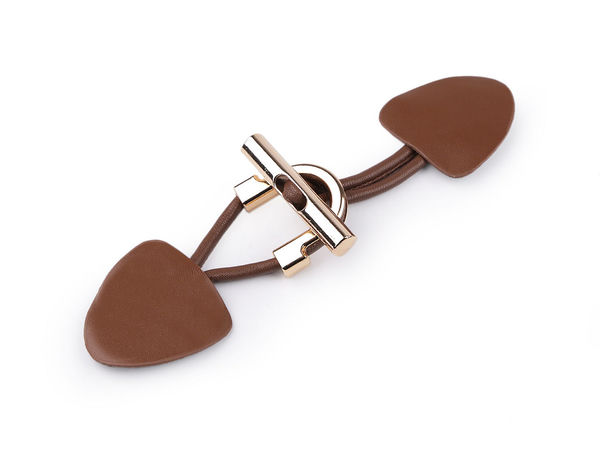 Designer Duffle Coat Fastener - Elegant Toggle Buckle with Metal Details