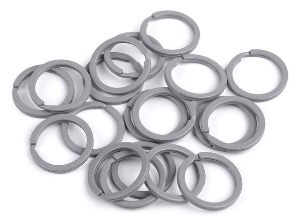 Premium Flat Metal Key Ring (30mm) - Durable Square Profile Split Ring Hardware for Keychains, Pendants, Bags, and Crafting