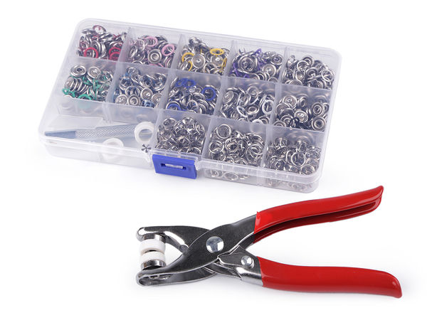 Premium 10mm Metal Press Studs Fastener Kit with Pliers and Punch Tool - 200-Piece Multi-Color Snap Buttons Set for Light Fabrics