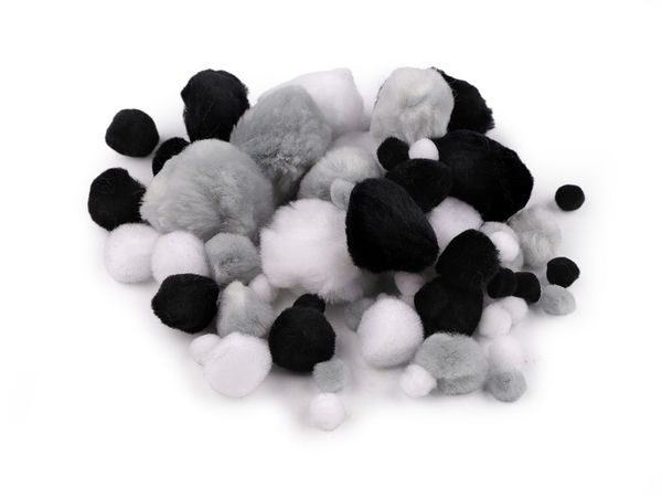Premium Craft Pom Poms - Mixed Sizes Assortment for Haberdashery, DIY Accessories & Clothes Decoration