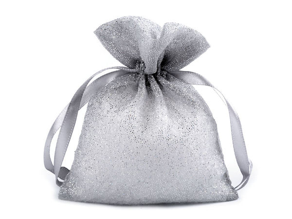 Glitter Organza Gift Bags 10x13cm with Satin Drawstrings - Sparkly Jewelry & Favor Pouches for Weddings, Parties, and Crafts