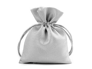 Elegant Shimmering Satin Gift Bag with Metallic Lurex & Drawstring, 10x13 cm