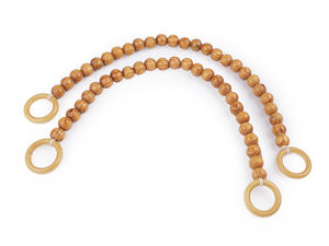 Wooden Bead Bag Handles for Handbags and Purses, Bohemian Style Strap with Ring Ends - 52 cm